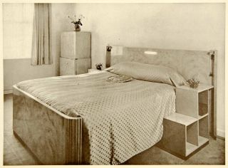 1938 Print Betty Joel Limited London England Bedroom Interior