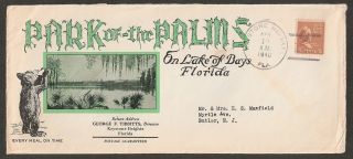 1941 Keystone Heights, Florida Park of the Palms Illustrated Ad Cover