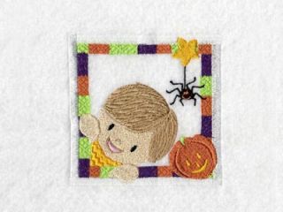 Halloween Kids Blocks Machine Embroidery Designs
