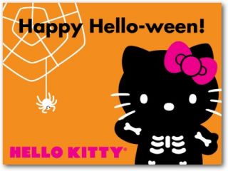 Press On Hello Kitty Halloween 20 Nails, Ghosts Gouls, Sanrio, Glow in