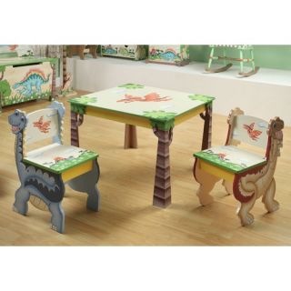 Teamson Kids Dinosaur Kingdom Childrens Table and 2 Chairs Set TD