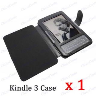  Kindle 3G WiFi 3 Leather Case Screen Protector