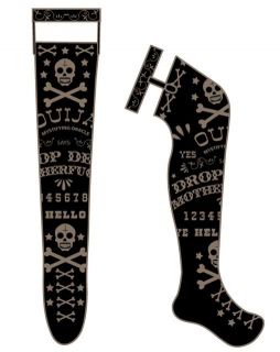 Too Fast Gothic Punk Emo Ouija Tattoo Rockabilly Garter Socks