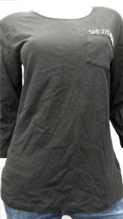 Kim Rogers Ladies Womens s Crew Neck Shirt Top Black Beaded 3 4 Sleeve