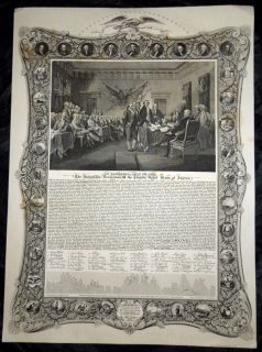 Signers of The Declaration of Independence 1841 Engraved Print