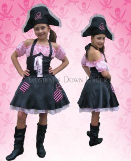 Kids Childrens Girls Pirate Costume Fany Dress 8 10