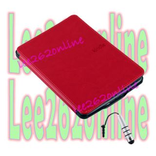 Red Leather Book Style Case Pouch for  Kindle Touch eReader