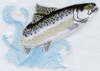 Chinook King Salmon Fish Fishing 2 Embroidered Hand Towels by Susan