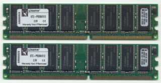 1GB (2x512MB) KINGSTON DDR PC 2100 DESKTOP RAM MEMORY KIT