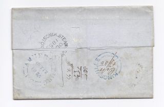 Canada 1855 Stampless Steamboat Letter Montreal to Kingsville
