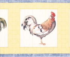 Country Kitchen 4 Kinds Roosters Wallpaper Border Wall