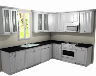 White Kitchen Cabinets with Granite Counter Top Custom design OK, FREE