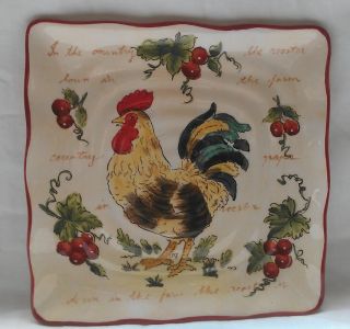 Country Kitchen Rooster 9 Plate Dish Decoration Decor New