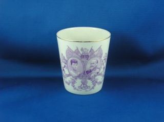 King Edward VII Coronation Beaker Purple Royal Doulton C 1902