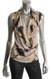 Anne Klein New Multi Color Silk Tango Wrap Cap Sleeves Blouse Top 8