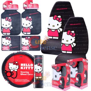 Hello Kitty Core Car Seat Cover auto Accessories Set 7pc 1