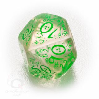 Limited Edition Transparent Green Elvish Dice Set by Q Workshop RPG