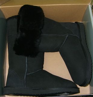 Kirkland Signature Shearling Cuff Tall Boots Black New
