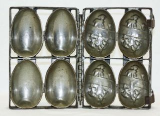 Easter Egg Metal Hinged Folding Candy Mold Lamb Bunny Chicks