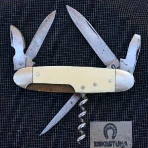 Eskilstuna Sweden Folder Pocket Knife Multifunction w Cork Screw