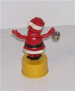 Vintage Kohner Bros Christmas Toy Bell Ringing Waving Santa Push Up