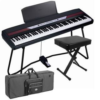 Korg SP250 Black SP250BK 88 Key Digital Piano Stage Essentials Bundle