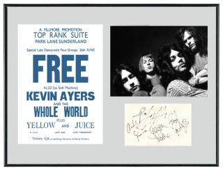 Paul Kossoff Rodgers Free Poster Autograph Display 70S