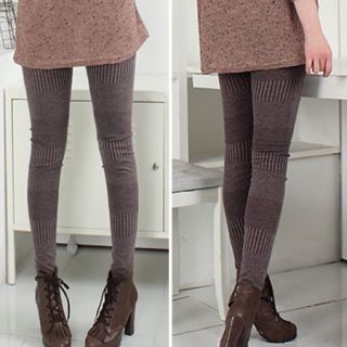 Sweater Leggings Women Winter Warm Kintted Knit Tights with Rib Korean