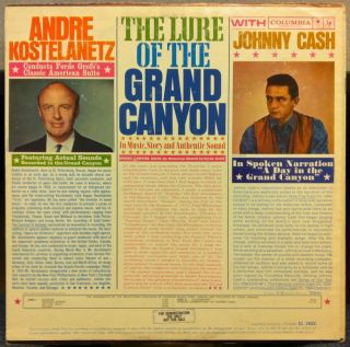 ANDRE KOSTELANETZ JOHNNY CASH lure of the grand canyon LP VG+ CL 1622
