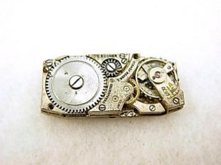 Antique Art Deco Swiss s Kocher 7J Baguette Watch Wristwatch Movement