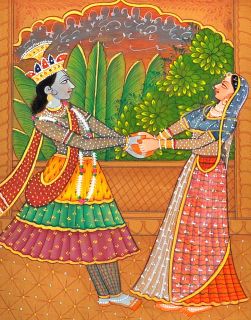 Radha Krishna Raas Leela Miniature Painting Classical History India