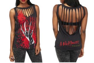 Nightmare on Elm Street Sleeveless Girls Freddy Krueger T Shirt