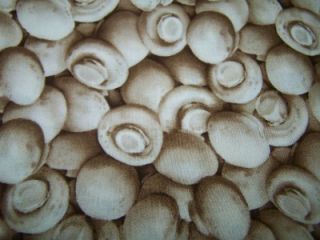 Realistic Fresh Mushrooms Marketplace Lined Valance