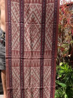 Superb Old Handloom Ikat Weave Animist Ceremonial Shawl Timor Tribal
