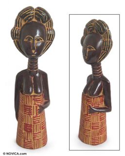 Fertility Doll Ewe Tribe Ghana Wood Carved Art Africa