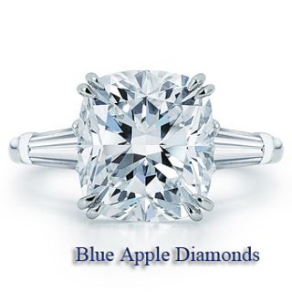 10 Carat Three 3 Stone EGL Diamond Engagement 18K Ring Center 1