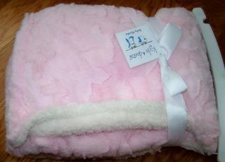 Kyle Deena Pink Plush Soft Butterfly Embellished Baby Blanket New