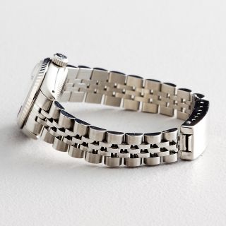 Ladies Rolex Datejust Stainless Steel Watch w/18K Gold Bezel & Silver