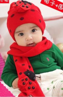2in1 Lovely Baby Infant Bee Boys Girls Ladybug Warm Beanie Hat Cap