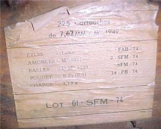 Ammo Box 7 62 mm Cartouche French 1949 from Lagos Nigeria Empty