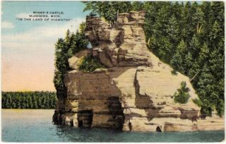 Castle Munising Michigan in The Land of Hiawatha Postcard 195