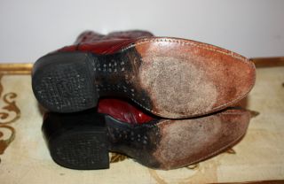 Vintage Tony Lama Exotic Eel Skin Leather Cowboy Boots Womens 7 1 2 7