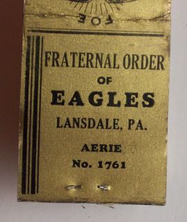 1940s FOE Fraternal Order of Eagles 1761 Lansdale PA MB