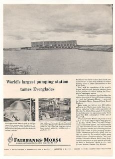 1955 Lake Okeechobee FL Pump Station Fairbanks Morse Ad