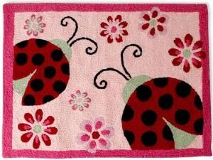 Pink Ladybug Daisy Accent Rug 30 x 40