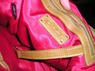 Kate Landry Golden Mustard Brown Leather Shopper Tote Bowler Purse Bag