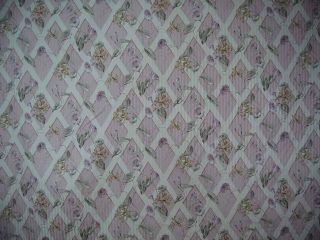 Pink Lattice Garden Cotton Drapery Upholstery Fabric
