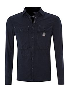 Diesel Two pocket washed effect shirt Navy   