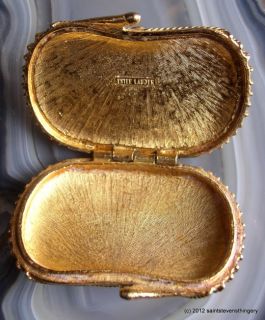 1973 Estee Lauder Solid Perfume Shell Compact with Blue Stone