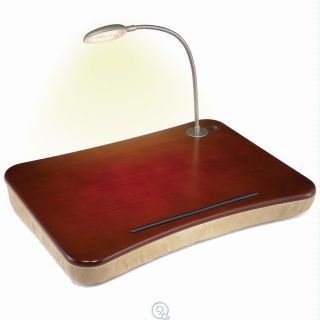 The Portable Lighted Lap Desk w/ Gooseneck LED Lamp Fits 17 Laptop